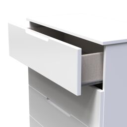 Messina Ready Assembled Matt White No Effect 4 Drawer Wide Chest (H)875mm (W)740mm (D)390mm - thumbnail 3