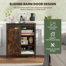 Gainoom 70Cm Farmhouse Accent Storage Cabinet Rustic Sideboard Buffet Cabinet - thumbnail 8