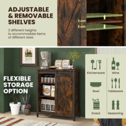 Gainoom 70Cm Farmhouse Accent Storage Cabinet Rustic Sideboard Buffet Cabinet - thumbnail 7