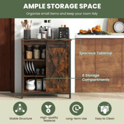 Gainoom 70Cm Farmhouse Accent Storage Cabinet Rustic Sideboard Buffet Cabinet - thumbnail 6