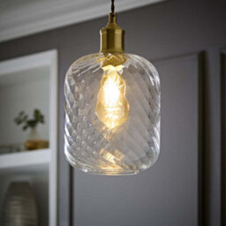 Valuelights Emery Clear Oval Swirl Glass Easy Fit Ceiling Lamp Shade - thumbnail 1