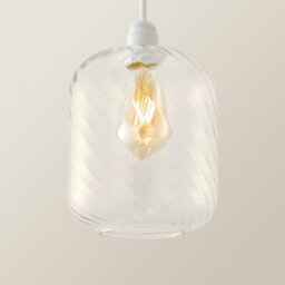Valuelights Emery Clear Oval Swirl Glass Easy Fit Ceiling Lamp Shade - thumbnail 3