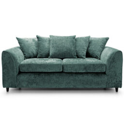 Furnishings For Less UK Monaco Chenille Fabric 3 Seater Sofa  Teal - thumbnail 1