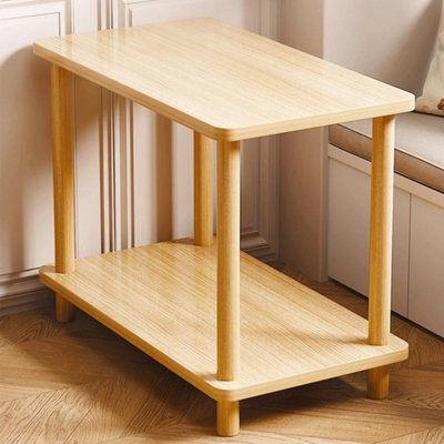 Wood Color 2 Tier Wooden Coffee Table Side Table With Shelf Tv Stand - image 1