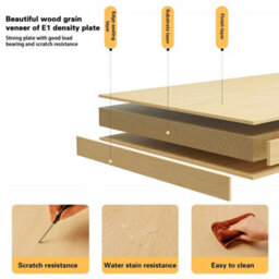 Wood Color 2 Tier Wooden Coffee Table Side Table With Shelf Tv Stand - thumbnail 5