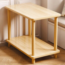 Wood Color 2 Tier Wooden Coffee Table Side Table With Shelf Tv Stand - thumbnail 1