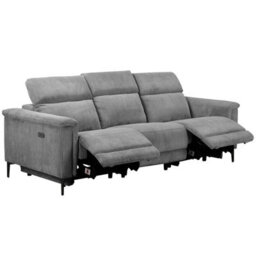 Lund 3 Seater Sofa With 2 Electrical Recliner In Grey Corduroy - thumbnail 4