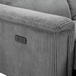 Lund 3 Seater Sofa With 2 Electrical Recliner In Grey Corduroy - thumbnail 8
