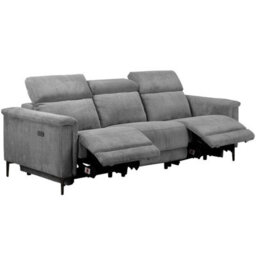 Lund 3 Seater Sofa With 2 Electrical Recliner In Grey Corduroy - thumbnail 6