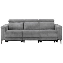 Lund 3 Seater Sofa With 2 Electrical Recliner In Grey Corduroy - thumbnail 3