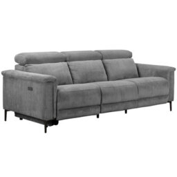 Lund 3 Seater Sofa With 2 Electrical Recliner In Grey Corduroy - thumbnail 1