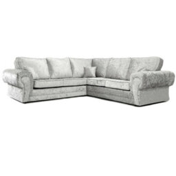 Tango Full Back 2C2 Corner Sofa Crushed Velvet Silver