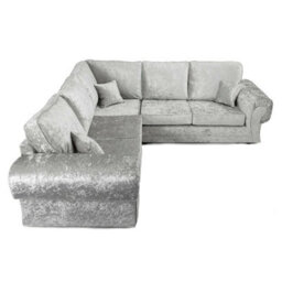 Tango Full Back 2C2 Corner Sofa Crushed Velvet Silver - thumbnail 2