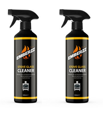Emberzz - Stove Glass Cleaner - Dissolves Soot, Grease And Tar - For Wood, Log Burner - (2 X 500Ml) - image 1