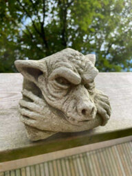 Burgess Hanging Gremlin Stone Statue Outdoor Garden Ornament British Made Gremlin Sculpture - thumbnail 2