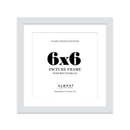 "6X6"" Light Grey Picture Frame - 6X6"" Square Frame With 5X5"" Mount For 6X6""/5X5"" Pictures Art Deco Style Photo Display, 1 Pack" - thumbnail 1