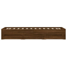 Berkfield Bed Frame With Drawers Without Mattress Brown Oak 90X190 Cm Single - thumbnail 7