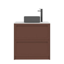 Royal Bathrooms Royal Bathroom Elmore 800mm Terracotta Clay Freestanding Countertop Bathroom Vanity Unit 2 Drawer With Art Square Basin - thumbnail 7