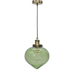 First Choice Lighting Layla - Green Vintage Design Pendant Light With Antique Brass Flex Set - thumbnail 1