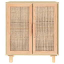Vidaxl Sideboard Brown 60X30X70 Cm Solid Wood Pine And Natural Rattan - thumbnail 4