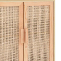 Vidaxl Sideboard Brown 60X30X70 Cm Solid Wood Pine And Natural Rattan - thumbnail 7