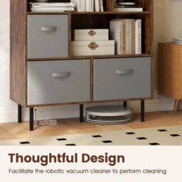 3-Tier Bookcase 6-Cube W/3 Drawers Brown - thumbnail 6