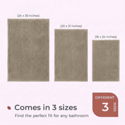 Moonlight Bedding Plush Chenille Bathroom Floor Mat Non-Slip Quick-Dry Absorbent Bathroom & Doorway Shower Rug Silver 40X60 Cm - thumbnail 6