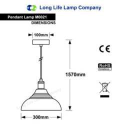 Long Life Lamps Company Retro Modern Industrial Ceiling Pendant Light Metal Dark Blue Lamp Shade M0021 - thumbnail 2