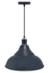 Long Life Lamps Company Retro Modern Industrial Ceiling Pendant Light Metal Dark Blue Lamp Shade M0021 - thumbnail 4