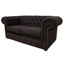 Chesterfield 2 Seater Sofa Settee Charles Linen Sandlewood Brown In Classic Style - thumbnail 5