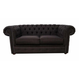 Chesterfield 2 Seater Sofa Settee Charles Linen Sandlewood Brown In Classic Style