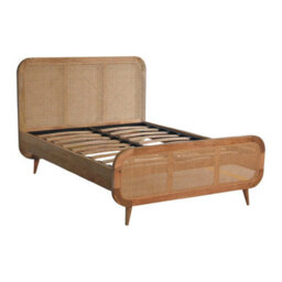 Wyld Haus Trapani King Size Rattan Bed With Woven Headboard In Mango Wood - thumbnail 3