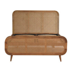 Wyld Haus Trapani King Size Rattan Bed With Woven Headboard In Mango Wood - thumbnail 2