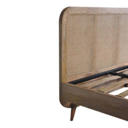 Wyld Haus Trapani King Size Rattan Bed With Woven Headboard In Mango Wood - thumbnail 7
