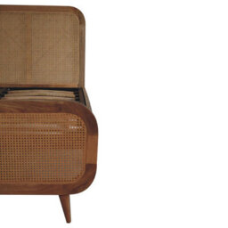 Wyld Haus Trapani King Size Rattan Bed With Woven Headboard In Mango Wood - thumbnail 6