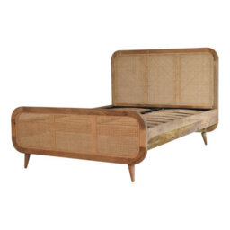 Wyld Haus Trapani King Size Rattan Bed With Woven Headboard In Mango Wood - thumbnail 4