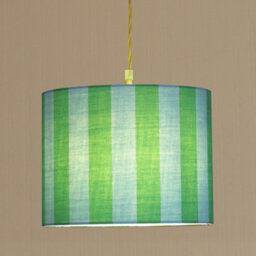 Valuelights Callie Colour Clash Blue And Green Stripe Large Fabric Drum Lamp Shade (D)29.5Cm - thumbnail 3