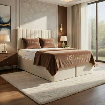 DS Living Aria Cream Ottoman Bed - Divan Bed Frame - image 1