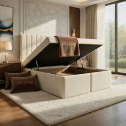 DS Living Aria Cream Ottoman Bed - Divan Bed Frame - thumbnail 2