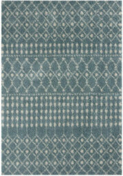 The Rugs Soft Moroccan Diamond Shaggy Rugs And Runners High Pile Duck Egg Blue And Ivory Living Room Kitchen Hallway 1050