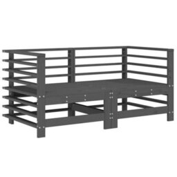 Berkfield Corner Sofas With Cushions 2 Pcs Grey Solid Wood Pine - thumbnail 3