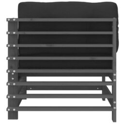 Berkfield Corner Sofas With Cushions 2 Pcs Grey Solid Wood Pine - thumbnail 6