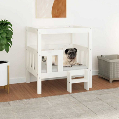 Vidaxl Dog Bed White 65.5X50.5X70 Cm Solid Wood Pine - image 1