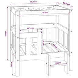 Vidaxl Dog Bed White 65.5X50.5X70 Cm Solid Wood Pine - thumbnail 3