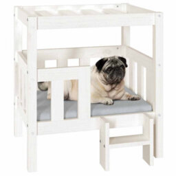 Vidaxl Dog Bed White 65.5X50.5X70 Cm Solid Wood Pine - thumbnail 4