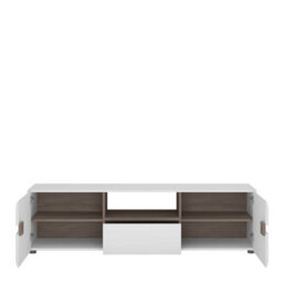 Wyld Haus Foxwhisk Wide Tv Media Unit In White And Truffle Oak - thumbnail 4