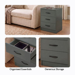 Lassic Vida Designs Riano 3 Drawer Green Bedside Chest - Set Of 2 - thumbnail 8