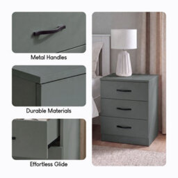 Lassic Vida Designs Riano 3 Drawer Green Bedside Chest - Set Of 2 - thumbnail 7