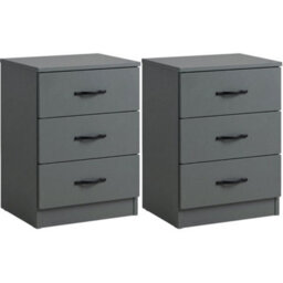 Lassic Vida Designs Riano 3 Drawer Green Bedside Chest - Set Of 2 - thumbnail 1