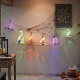 Garden Greatness Hanging Light Up Spider Witch Hats - thumbnail 1